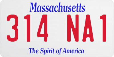 MA license plate 314NA1