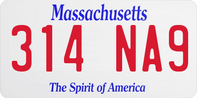 MA license plate 314NA9