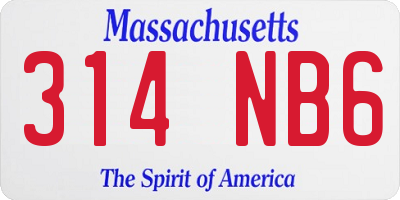 MA license plate 314NB6