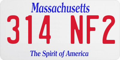 MA license plate 314NF2