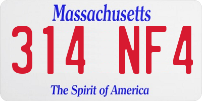 MA license plate 314NF4