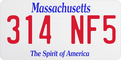 MA license plate 314NF5