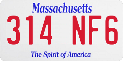 MA license plate 314NF6