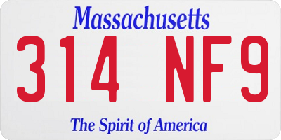 MA license plate 314NF9