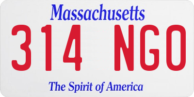 MA license plate 314NG0