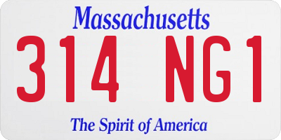 MA license plate 314NG1