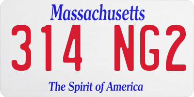 MA license plate 314NG2