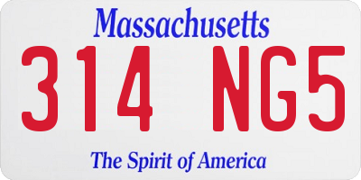 MA license plate 314NG5