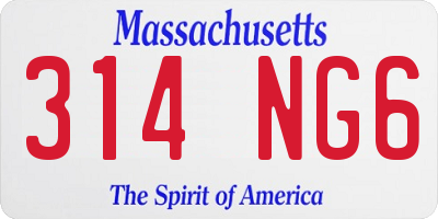 MA license plate 314NG6