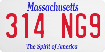 MA license plate 314NG9