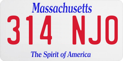 MA license plate 314NJ0