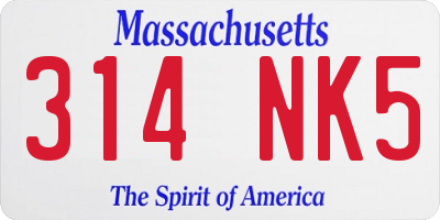 MA license plate 314NK5