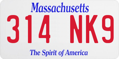 MA license plate 314NK9