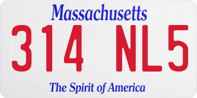 MA license plate 314NL5