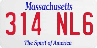 MA license plate 314NL6
