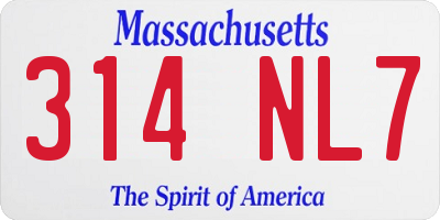 MA license plate 314NL7