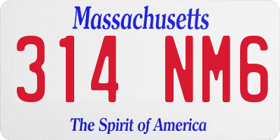 MA license plate 314NM6