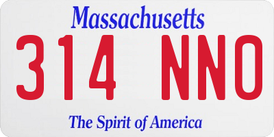 MA license plate 314NN0