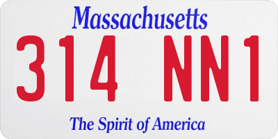 MA license plate 314NN1