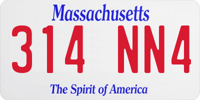 MA license plate 314NN4