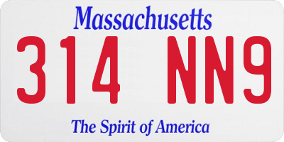 MA license plate 314NN9
