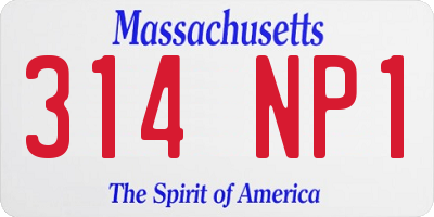 MA license plate 314NP1