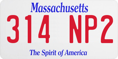 MA license plate 314NP2