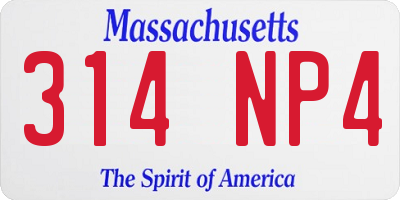 MA license plate 314NP4