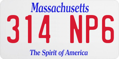 MA license plate 314NP6