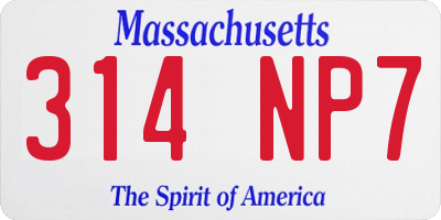 MA license plate 314NP7
