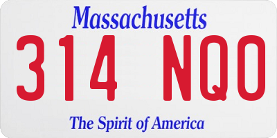 MA license plate 314NQ0
