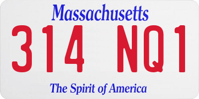 MA license plate 314NQ1