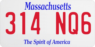 MA license plate 314NQ6