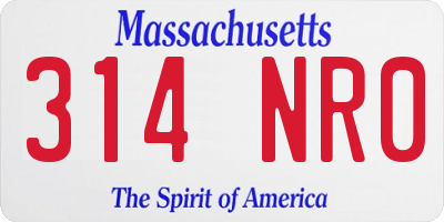 MA license plate 314NR0
