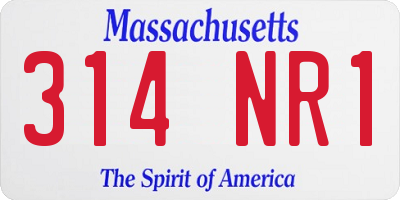 MA license plate 314NR1