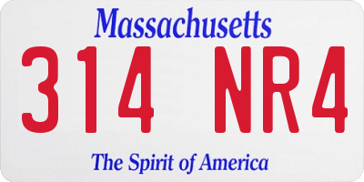 MA license plate 314NR4