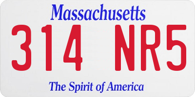 MA license plate 314NR5