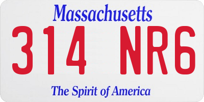 MA license plate 314NR6