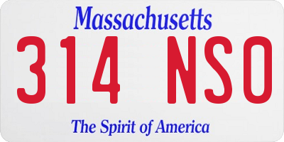 MA license plate 314NS0