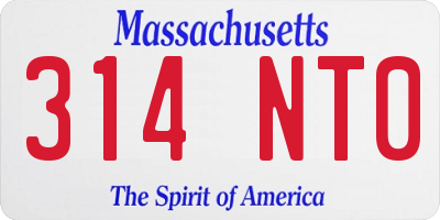MA license plate 314NT0