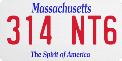 MA license plate 314NT6