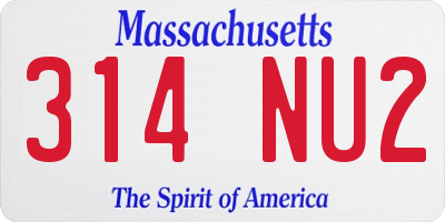 MA license plate 314NU2