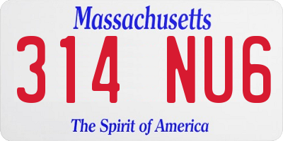 MA license plate 314NU6