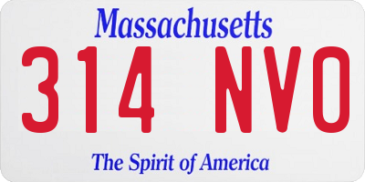 MA license plate 314NV0
