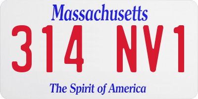 MA license plate 314NV1