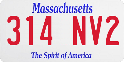 MA license plate 314NV2