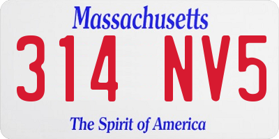 MA license plate 314NV5