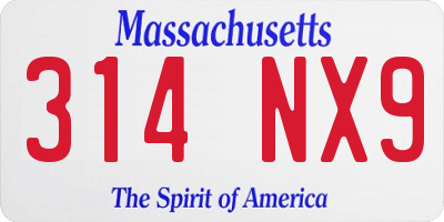 MA license plate 314NX9