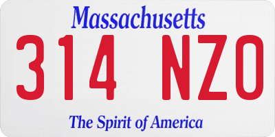 MA license plate 314NZ0