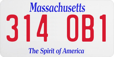 MA license plate 314OB1